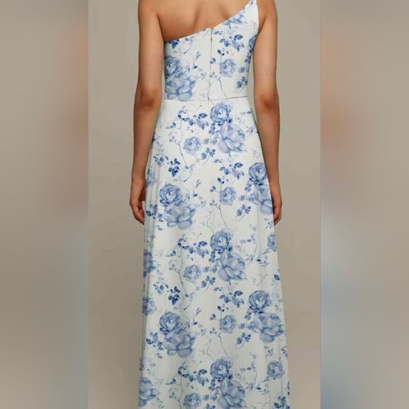 AW Bridal Elegant Blue Floral Maxi Dress Size 2 - Picture 2 of 7